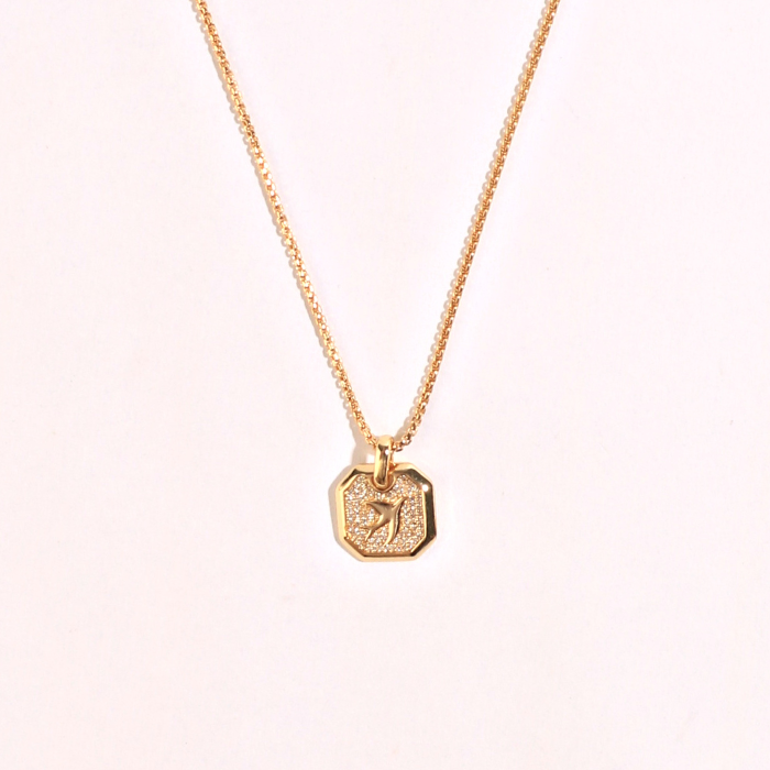 GOLD PAVE BIRD NECKLACE